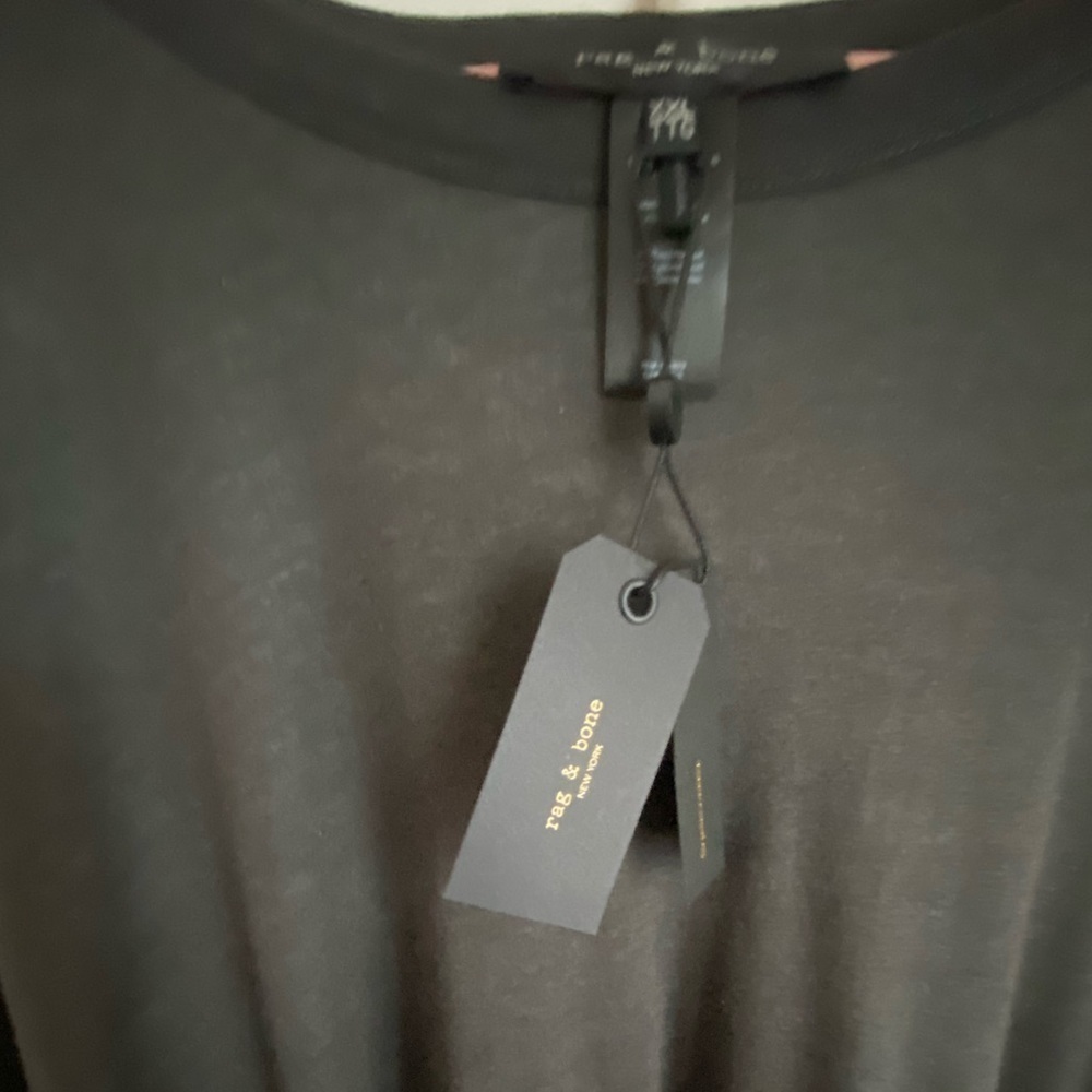 rag and bone Black/Heather Grey Reverse LS Shirt - Picture 7 of 8